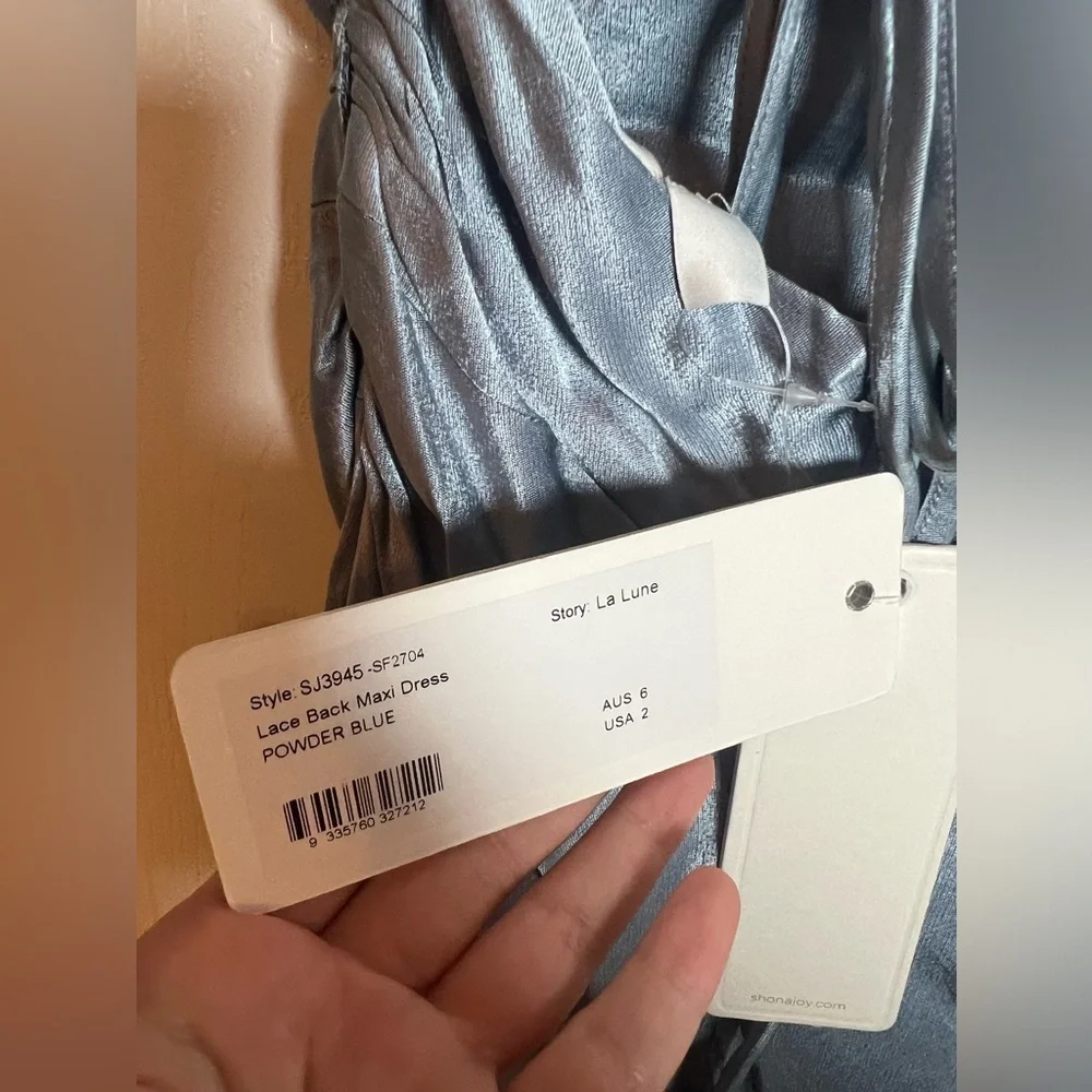 NEW Shona Joy La Lune Lace Back Maxi Dress in Powder Blue - Picture 7 of 8